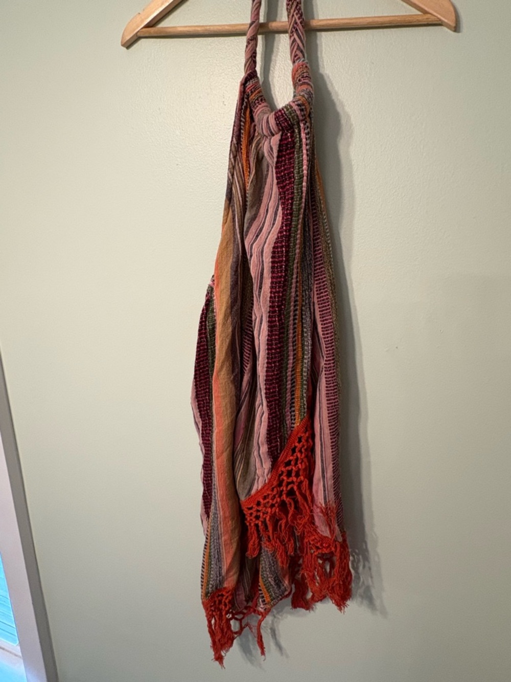 Striped Boho halter dress/top in Pink, Red & Orange